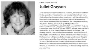 Juliet Grayson with StopSO photo and bio