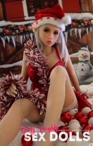 Dora Sex Doll posing for a sex doll Christmas at a Dirty Knights photoshoot 1